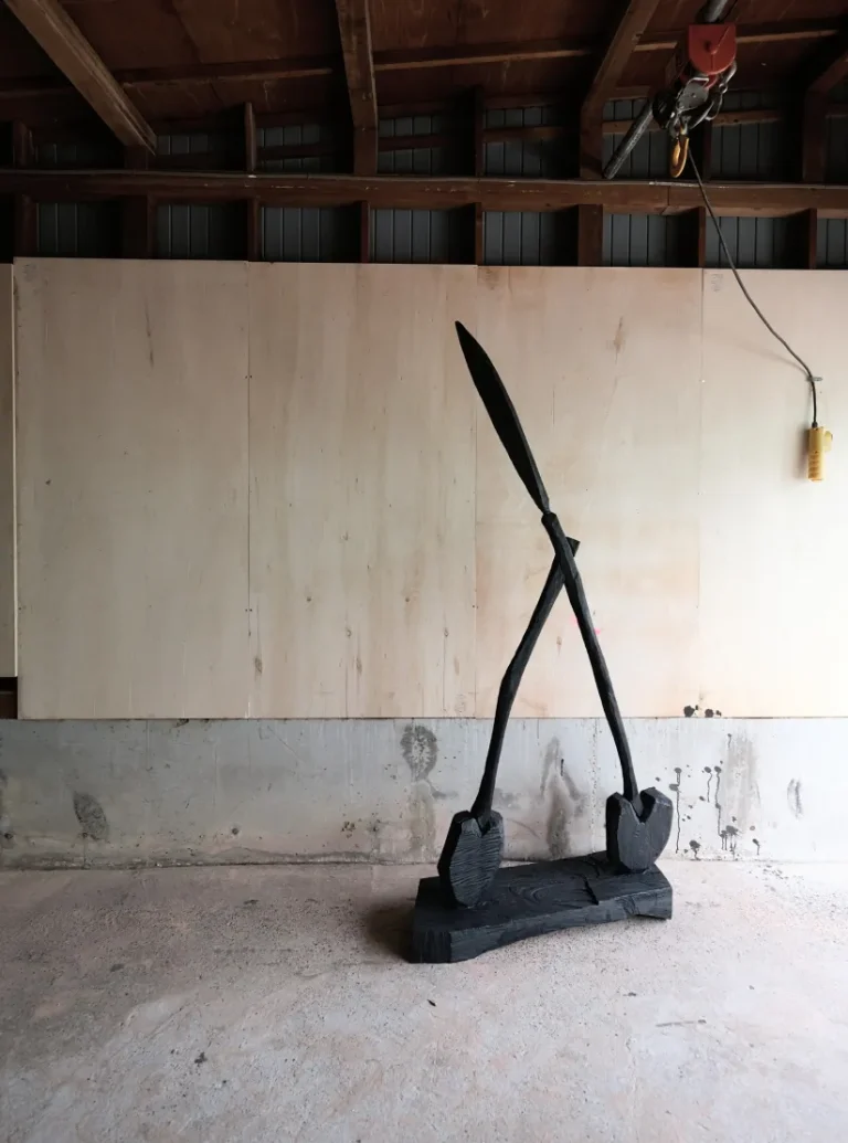 The Walking Cherry, 2023, Camphor, Hiba, and acrylic paint © Ryuichi Ohira. Courtesy of the artist and NANZUKA