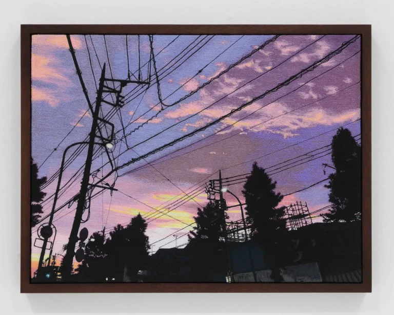 Foundscape (Good Morning Tokyo, 2018), 2024, Embroidery with polyester thread on polyester organza, 40.7 × 53.5 cm, Private collection © AOYAMA Satoru, Courtesy of Mizuma Art Gallery, Photography by MIYAJIMA Kei