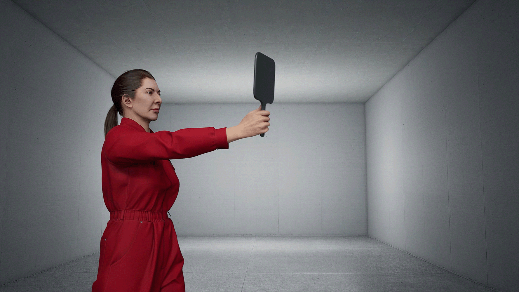 Walking Backwards with a Mirror