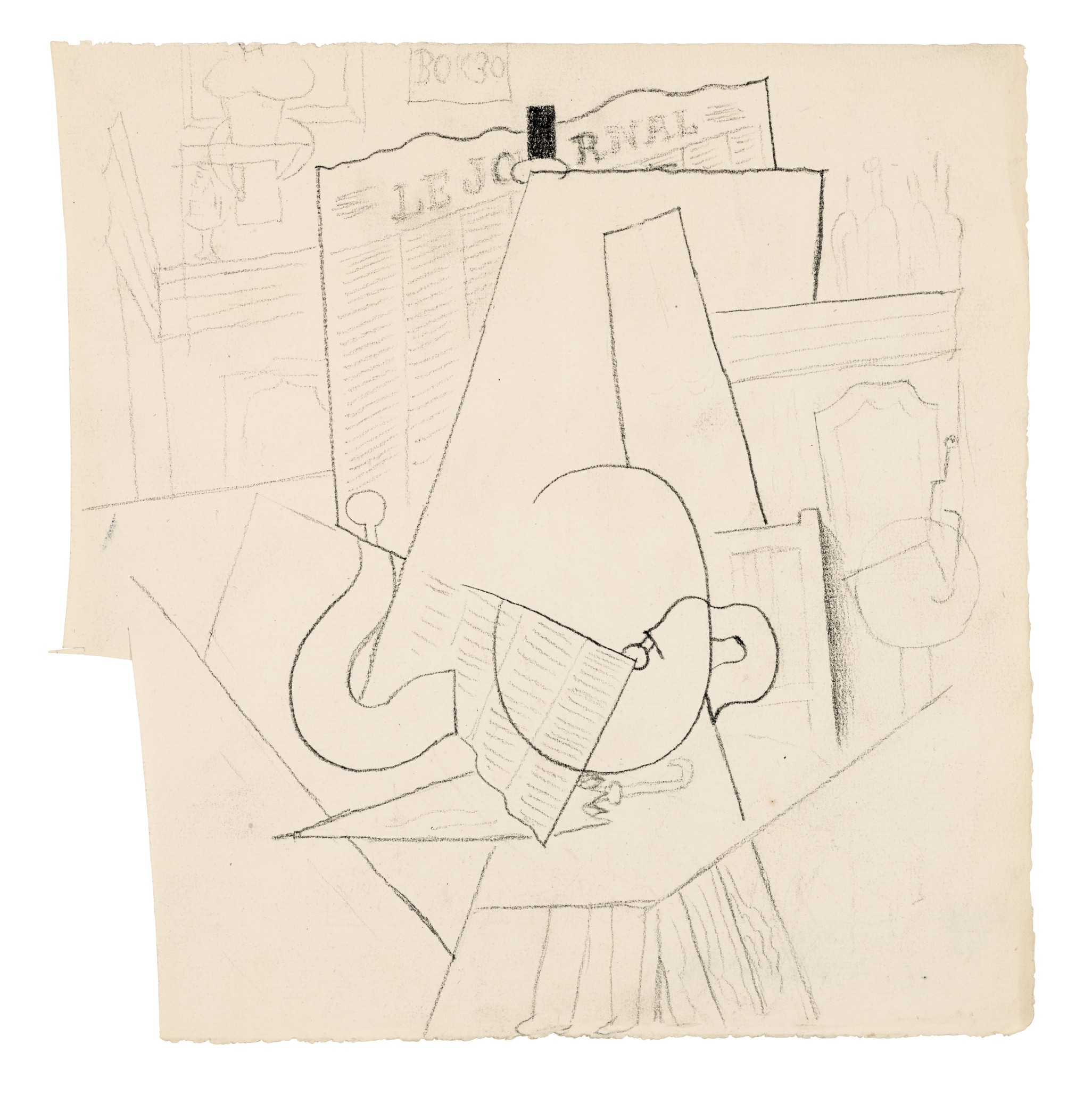 Homme au Parapluie assis à une Table à l’Intérieur d’un Café