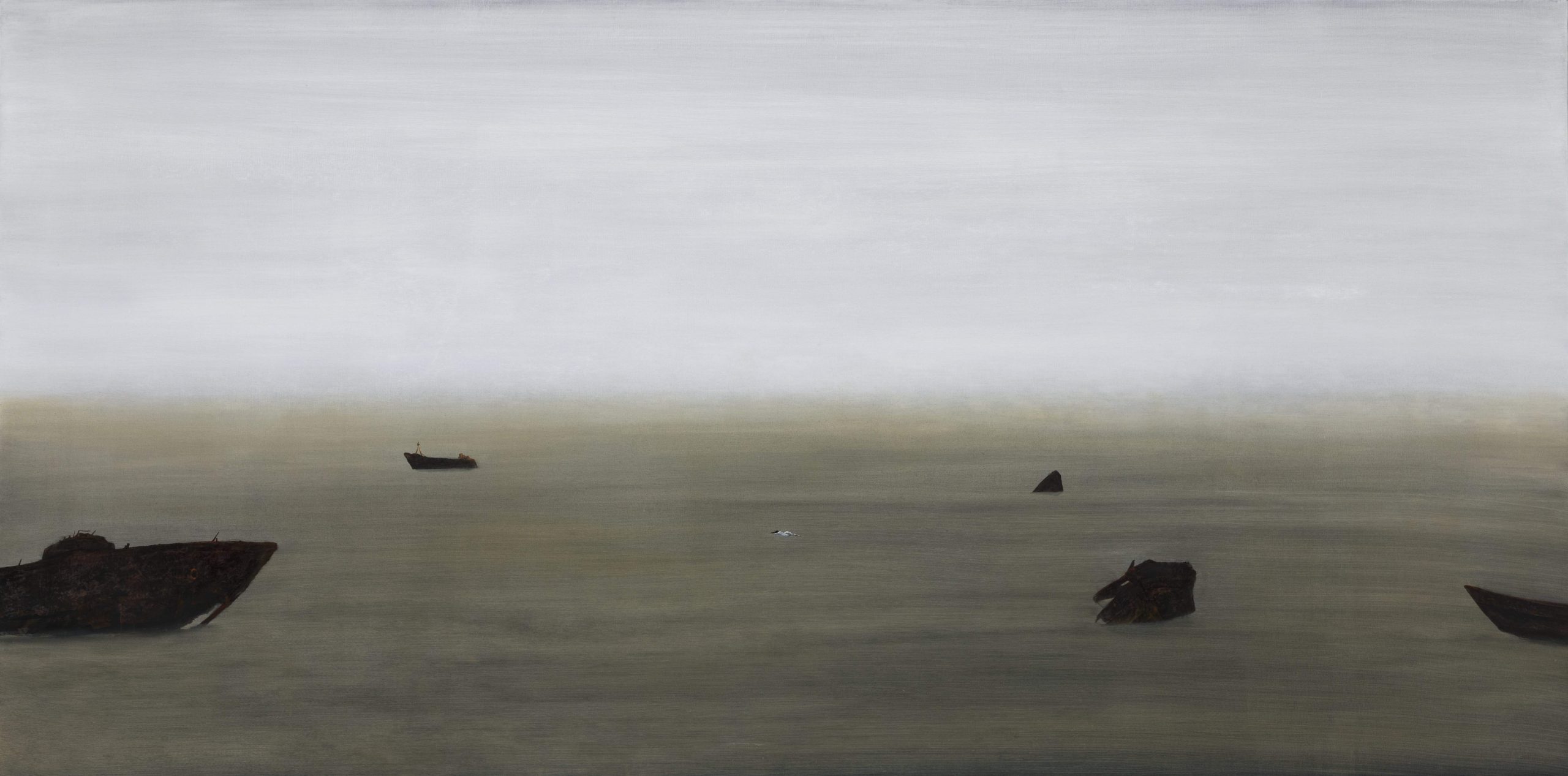 The ground rises from the sea
