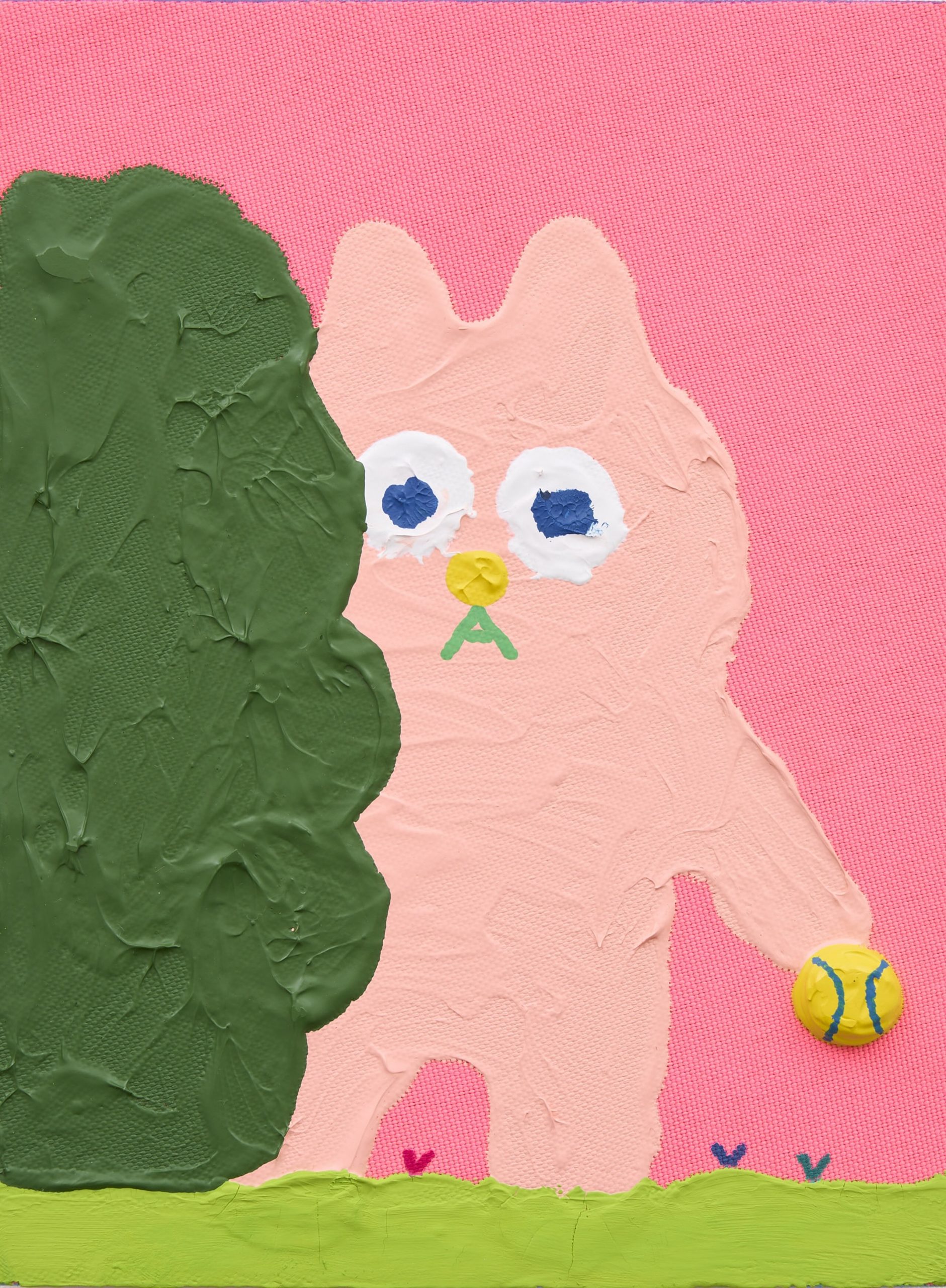 デコレータークラブ―テニスボールを持つピンクの猫の小林さん / Decorator Crab – Mr. Kobayashi the Pink Cat Holding the Tennis Ball