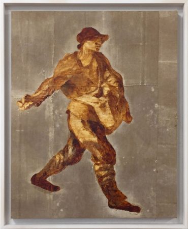 Ozawa Tsuyoshi 《Soy Sauce Art: Jean-François Millet》（2012） Soy sauce, acrylic medium, cotton filter bag used for producing soy sauce