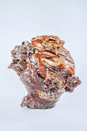 Kodai Ujjie《Hybrid Nezumishino ＆ Copper Red Glaze Jar》（2026） Ceramic 35×37×36 cm