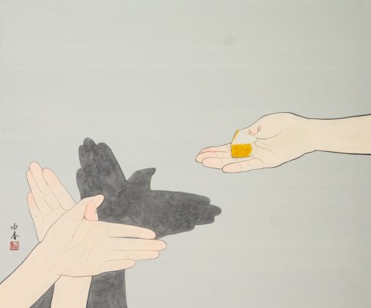 Yuka Kasai《Love》（2023）
Color inpaper, Suihi pigments  380 × 455 mm